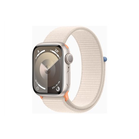 Apple Series 9 (GPS) Inteligentny zegarek Wykonany w 100% z aluminium pochodzącego z recyklingu Starlight 41 mm Odbiornik Apple
